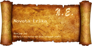 Novota Erika névjegykártya